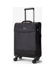 Rock Luggage Paris 8 Wheel Softshell Lightweight Small Suitcase With Lock -Black