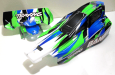 Traxxas Bandit Buggy XL-5 VXL Body Shell & Wing Green & Blue + Mount