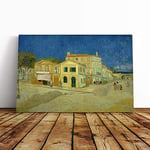 Big Box Art Canvas Print Wall Art Vincent Van Gogh The Yellow House | Mounted & Stretched Box Frame Picture | Home Decor for Kitchen, Living Room, Bedroom, Hallway, Multi-Colour, 30x20 Inch