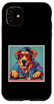 iPhone 11 Golden Dog Music DJ Turntables Mixing Vinyl Records Graphic Case