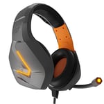 Orzly Casque de Jeu pour PC et Consoles de Jeu PS5, PS4, Xbox Series X | S, Xbox One, Nintendo Switch et Google Stadia - Son stéréo avec Micro antibruit - Hornet RXH-20 Édition Vesuvius