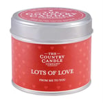 The Country Candle, Candle in a Tin 'Lots of Love' Sentiment