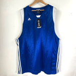 Adidas Basketball Shirt Vest UK 3XL Blue White Stripe Euro Club Jersey Climacool