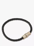 Mulberry Iris Silky Calf Leather Braided Bracelet, Black