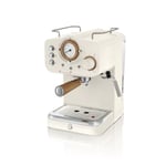 Swan Retro Pump Espresso Coffee Machine 1100 W 1.2L Cotton White SK22110WHTN