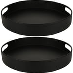 2-pack Lazy Susan-snurrbricka, 360 graders roterande kryddhylla för skåp inuti, svart kolstål kryddhållare