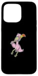 Coque pour iPhone 15 Pro Max Flamant rose joue au tennis