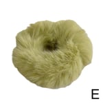 Dam Tjej Fluffig fuskpäls Furry Scrunchie Elastiska Hårringar Ro green one-size