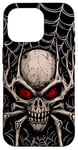 Coque pour iPhone 16 Pro Spider Skull Goth, Araignée noire et Horreur