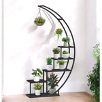 Support à fleurs intérieur haut métal noir semi-circulaire 170 cm 96585 escalier à plantes grand support de plantes rond design moderne - Dandibo