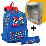 Trousse Gamer Case Super Mario et Luigi - 1 compartiment - intérieur doublé  et fermeture éclair - fabriquée en polyester très résistant - 8 x 22 x 8
