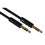 2m SLIM 3.5mm Mini Stereo Jack to Jack Plug Audio Headphone Car Aux Cable Lead