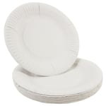 BIODEGRADABLE PAPER PLATES x30 Eco Friendly White Disposable Food Lunch Snack