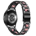 Samsung Galaxy Watch FE Armband i metall med fina stenar, Black Blossom