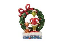 The Grinch by Jim Shore Grinch & Max Light-Up Wreath Figurine