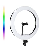 Rollei Lumis Anneau Lumineux RGB Fin avec trépied et Support pour Smartphone Noir Idéal pour vidéoconférence, Diffusion en Direct et vlogging (Noir)