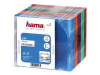Hama - Tunt fodral för arkiverings-CD - kapacitet: 1 CD - genomskinligt blå, genomskinligt grön, transparent orange, genomskinligt violett, genomskinlig rosa (paket om 25)