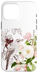 Coque pour iPhone 16 Pro Max Protective Phone Case for Cute Girls Women bird & flower