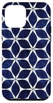 iPhone 12 mini Bold Navy Moroccan Lattice with White Accents Case