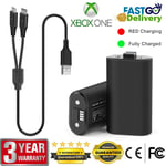 For XBOX ONE S X Controller GamePad 1400mAh Rechargeable 2*Battery & USB Cable