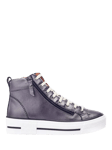 Moda in Pelle Annaken Leather Zip Detail Hi-Top Trainers