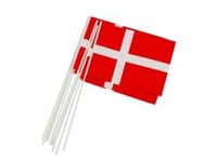 Flag A5 På Plastpind Dannebrog 20X40cm Papir/Plast Rød/Hvid,12 Pk X 12 Ps X 8 Stk/Krt