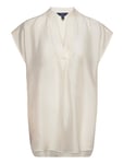 Rel Sleeveless Stand Collar Blouse Cream GANT