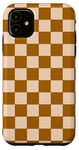 Coque pour iPhone 11 Damier marron classique à carreaux