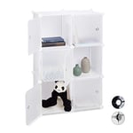 Relaxdays Étagère Cubes penderie Armoire Rangement 6 casiers Plastique modulable DIY HLP: 97,5x66x32 cm, Blanc, Acier, PP, ABS, Weiß, 5 x 66 x 31,5 cm