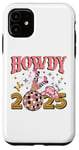 iPhone 11 Howdy 2025, new year, 2025, cowgirl, gold silver pink Case