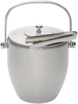 Barcraft Stainless Steel Ice Bucket With Lid  Tongs- Gift Boxed