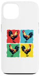 iPhone 13 Colorful Funny Chicken Art, Crazy Chicken Rooster Family Case