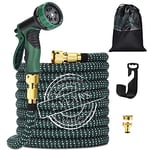 Hose Pipe 100FT Flexible Expandable Garden Hose with 9 Function Hose Pipe Spray Gun Durable 3750D and Double Latex Core Outdoor Water Hose for Gardening Watering Washing