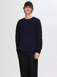 SELECTED HOMME Callis Cotton Knit Jumper, Sky Captain