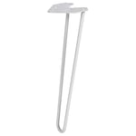 Fetim Duraline Steel Legs Pied de Table en épingle à Cheveux de 40 cm, Métal, Blanc, 40cm