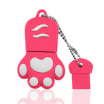 Clé USB 64Go, Pen Drive USB 2.0 Flash Drive 64Go Portable Clef USB Pattes de Chat Mémoire Stick pour PC, Tablette, Cadeau (Rose)