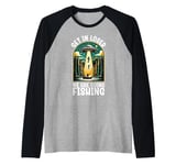 Funny Vintage Get in Loser We're Going Fishing UFO Fisherman Raglan Baseball Tee