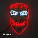 Carnival LED-naamio Hehkuva Halloween-juhlanaamio Rave-naamio Carnival Party -asu DJ Party Light Up Masks Anime Cosplay Rekvisiitta