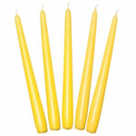 Yellow Taper Dinner Candles  9" 24cm Candle Unscented 7 Hour Burn Time 5 Pack