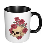 Skull Bouquet Coffee Mug Travel Personalized Mugs for Women and Men, Ceramic Tea Or Coffee Cup for Office and Home