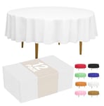 D&Z Lot de 12 nappes Rondes jetables en Plastique Blanc de 213,4 cm pour fête, Anniversaire, Mariage, Noël