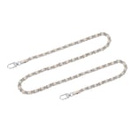 39" Purse Chain Strap with Buckles for Shoulder and Cross Body (Beige + Silver)