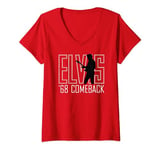 Womens Elvis Presley Official 68 Comeback Red Sign V-Neck T-Shirt