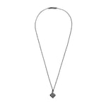 Emporio Armani Necklace for Men , Length: 525mm; Size Pendant: 10x10mm Gunmetal Stainless Steel Necklace, EGS2640060