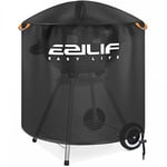 Ezilif BBQ Cover, Kettle BBQ Cover, Waterproof Oxford Fabric Barbecue Covers with Reflective Strips, Anti-UV, Windproof & Rip-Proof, Round BBQ Covers for Weber, Brinkmann, Char Broil 79x 68cm