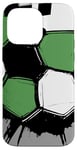 Coque pour iPhone 14 Pro Max Maillot de football pour homme Motif éclaboussures Vert et noir