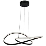 Lustre à suspension métallique LED 20W au design moderne 5010cm Noir Couleur 3000K