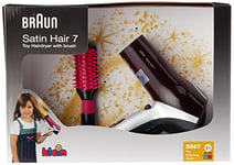 Theo Klein 5867 Braun Sèche-cheveux I Sèche-cheveux pour enfants, avec brosse et diffuseur I Jouet pour enfants à partir de trois ans