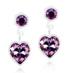 BLOMDAHL Medical Plastic Pendant Heart 4/6 mm, Light amethyst Örhänge