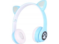 Extralink Kids Cat-Ear Wireless Headphones Blue | Wireless Headphones | Bluetooth 5.0, Rgb Lighting